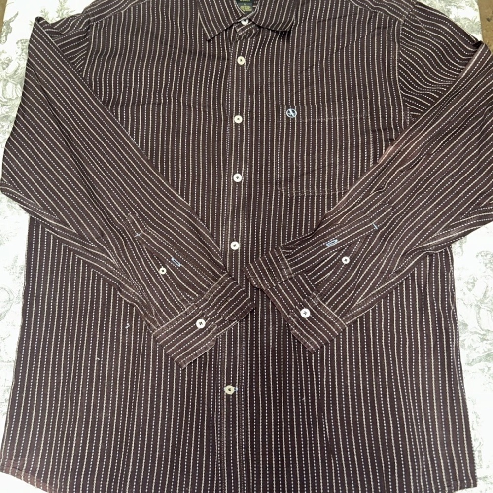 Aigle Brown Striped Long-Sleeve Button-Down Shirt